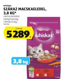 WHISKAS SZÁRAZ MACSKAELEDEL, 3,8 KG* – Aldi