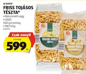 LE GUSTO FRISS TOJÁSOS TÉSZTA* – Aldi