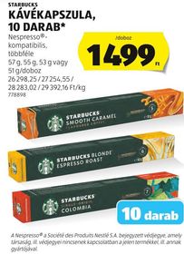 STARBUCKS KÁVÉKAPSZULA, 10 DARAB* – Aldi