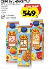 SIÓ ZERO GYÜMÖLCSITAL* – Aldi