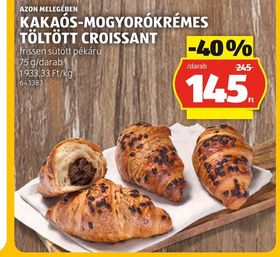 AZON MELEGÉBEN KAKAÓS-MOGYORÓKRÉMES TÖLTÖTT CROISSANT – Aldi