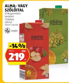 ALMA- VAGY SZŐLŐITAL – Aldi