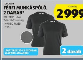 TOPCRAFT FÉRFI MUNKÁSPÓLÓ, 2 DARAB* – Aldi