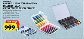 HOME CREATION AKVARELL SZÍNESCERUZA- VAGY ECSETFILC- VAGY VÍZTARTÁLYOS ECSETKÉSZLET* – Aldi