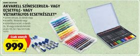 HOME CREATION AKVARELL SZÍNESCERUZA- VAGY ECSETFILC- VAGY VÍZTARTÁLYOS ECSETKÉSZLET* – Aldi