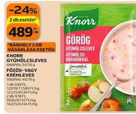 Knorr KNORR GYÜMÖLCSLEVES VAGY FŐZŐS- VAGY KRÉMLEVES – Auchan