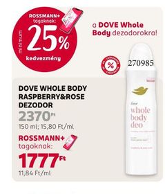 DOVE WHOLE BODY RASPBERRY&ROSE DEZODOR – Rossmann