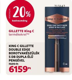GILLETTE KING C GILLETTE DOUBLE EDGE BOROTVAKÉSZÜLÉK 5 DB DUPLA ÉLŰ PENGÉVEL – Rossmann