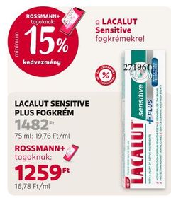 Lacalut LACALUT SENSITIVE PLUS FOGKRÉM – Rossmann