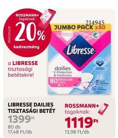 Libresse LIBRESSE DAILIES TISZTASÁGI BETÉT – Rossmann