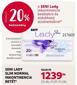 Seni SENI LADY SLIM NORMAL INKONTINENCIA BETÉT – Rossmann