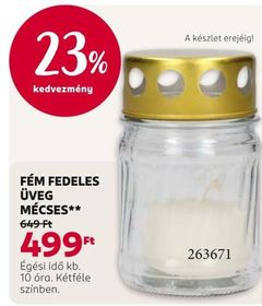 FÉM FEDELES ÜVEG MÉCSES** – Rossmann
