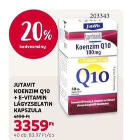 Jutavit JUTAVIT KOENZIM Q10 + E-VITAMIN LÁGYZSELATIN KAPSZULA – Rossmann