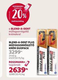 BLEND-A-DENT PLUS MŰFOGSORRÖGZÍTŐ KRÉM DUOPACK – Rossmann