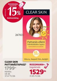 Clear Skin CLEAR SKIN PATTANÁSTAPASZ – Rossmann