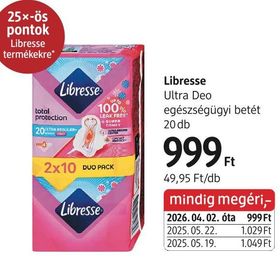 Libresse Ultra Deo egészségügyi betét – dm