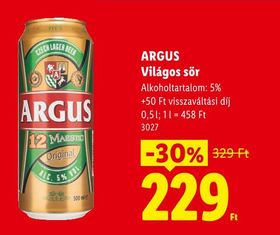 ARGUS Világos sör – Lidl