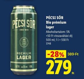 PÉCSI SÖR Bio prémium lager – Lidl