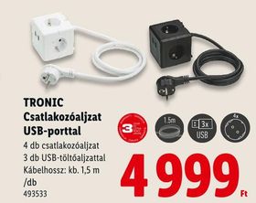 TRONIC Csatlakozóaljzat USB-porttal – Lidl