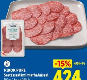 PIKOK PURE Sertésszalámi marhahússal – Lidl