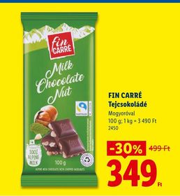 FIN CARRÉ Tejcsokoládé – Lidl