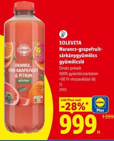 SOLEVITA Narancs-grapefruit-sárkánygyümölcs gyümölcslé – Lidl