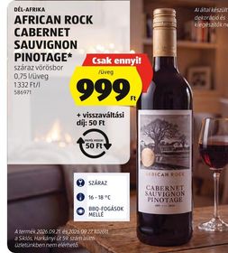 DÉL-AFRIKA AFRICAN ROCK CABERNET SAUVIGNON PINOTAGE* – Aldi