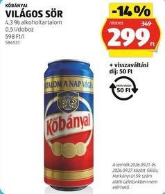 KŐBÁNYAI VILÁGOS SÖR – Aldi