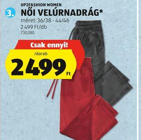 UP2FASHION WOMEN NŐI VELÚRNADRÁG* – Aldi