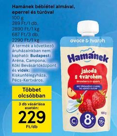 Hamánek bébiétel almával, eperrel és túróval – Tesco
