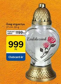 Üveg sírgyertya – Tesco