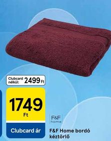 F&F Home bordó kéztörlő – Tesco