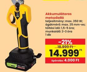 Akkumulátoros metszőolló – Spar