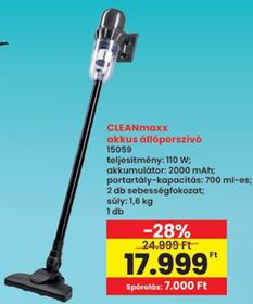 CLEANmaxx akkus állóporszívó – Spar