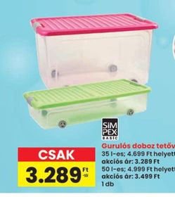 SIMPEX Gurulós doboz tetővel – Spar