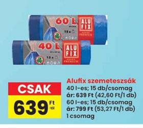 Alufix szemeteszsák – Spar