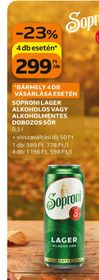 Soproni SOPRONI LAGER ALKOHOLOS VAGY ALKOHOLMENTES DOBOZOS SÖR – Auchan