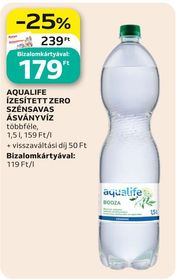 Aqualife AQUALIFE ÍZESÍTETT ZERO SZÉNSAVAS ÁSVÁNYVÍZ – Auchan