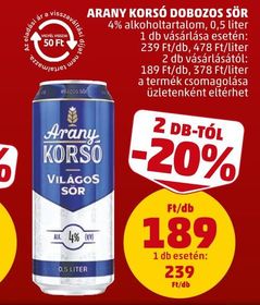 Arany Korsó ARANY KORSÓ DOBOZOS SÖR – Penny