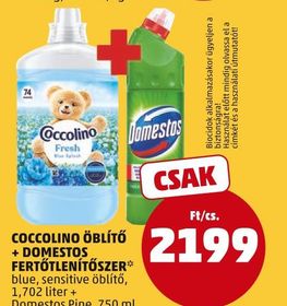 COCCOLINO, DOMESTOS COCCOLINO ÖBLÍTŐ + DOMESTOS FERTŐTLENÍTŐSZER* – Penny