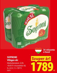 SOPRONI Világos sör – Lidl
