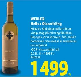 WEKLER Helius Olaszrizling – Lidl