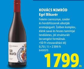KOVÁCS NIMRÓD Egri Bikavér – Lidl