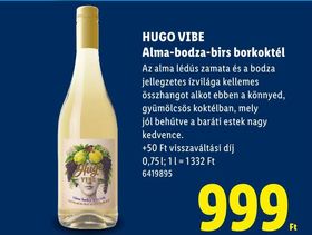 HUGO VIBE Alma-bodza-birs borkoktél – Lidl