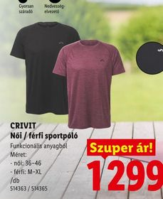 CRIVIT Női / férfi sportpóló – Lidl