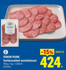 PIKOK PURE Sertésszalámi marhahússal – Lidl