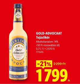 GOLD-ADVOCAAT Tojáslikőr – Lidl