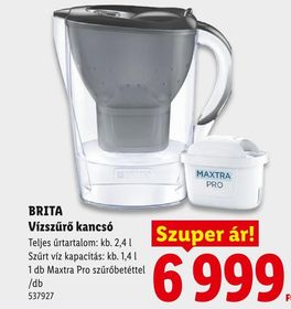 BRITA Vízszűrő kancsó – Lidl