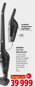 GRUNDIG 2 az 1-ben akkus porszívó – Lidl