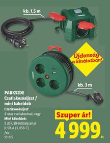 PARKSIDE Csatlakozóaljzat / mini kábeldob – Lidl